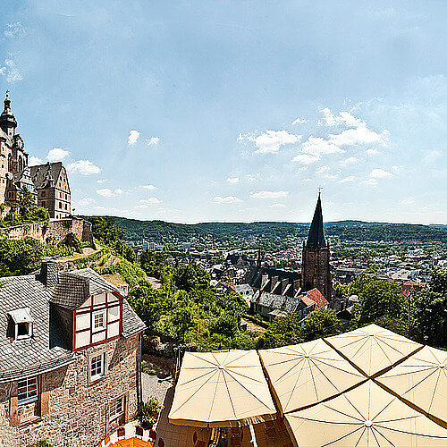 Blick vom Bückingsgarten über Marburg