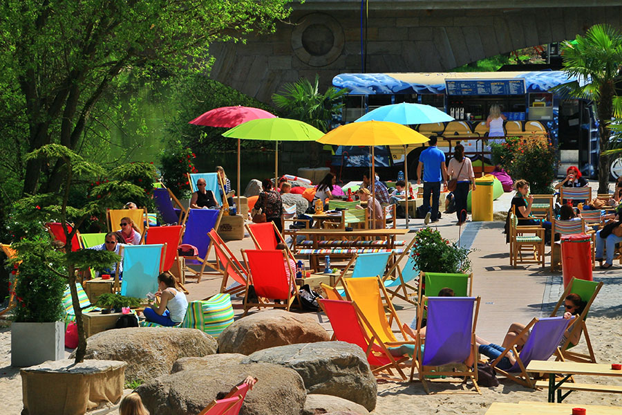 Der Stadtstrand "Aroma Lahn Beach" in Marburg