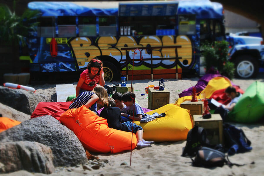 Der Stadtstrand "Aroma Lahn Beach" in Marburg