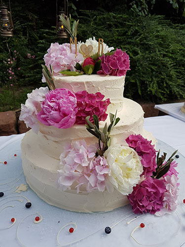 Die Hochzeitstorte aus dem Café Rosenpark 