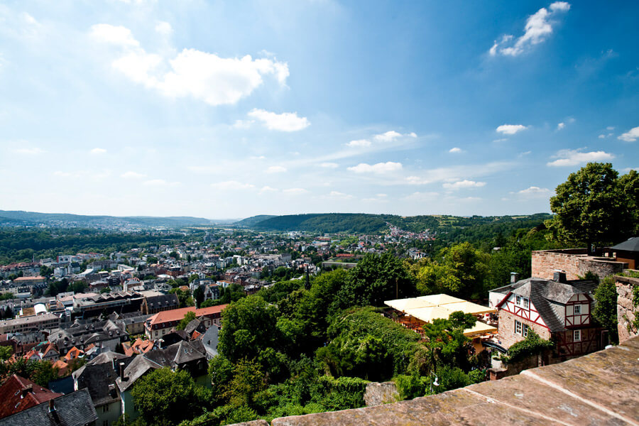 Beste Aussicht über Marburg und auf den Bückingsgarten