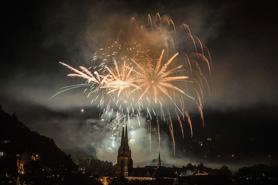 Feuerwerk über Marburg - Silvesterevents